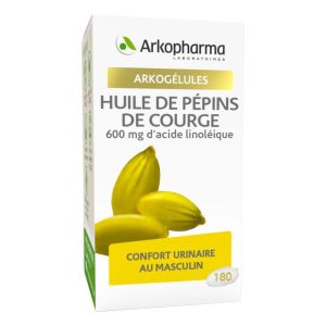 ARKOGELULES  Huile de Pépins de Courge 600mg d' Acide Linoléique - Bte/180 - Confort Urinaire au Masculin