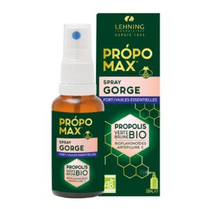 PROPOMAX GORGE Spray Fort Huiles Essentielles 30ml - Propolis Verte et Brune Bio, Bioflavonoïdes, Artépilline C