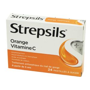 Strepsils Orange Vitamine C, 24 pastilles à sucer