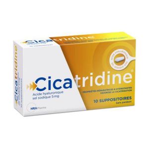CICATRIDINE 10 Suppositoires - Acide Hyaluronique, Sel Sodique 5mg - Favorise la Cicatrisation