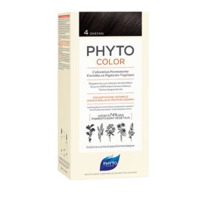 PHYTOCOLOR 4 Chatain - Kit de Coloration Permanente Enrichie en Pigments Végétaux