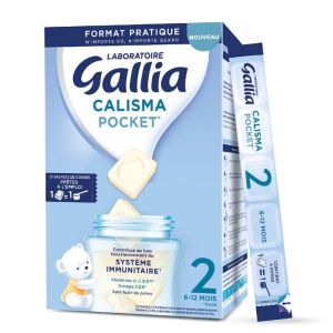 GALLIA CALISMA 2 POCKET - 21 Sachets de 5 Doses Prêtes à l' Emploi - Lait en Poudre 2ème Age pour Nourrissons de 6 à 12 mois