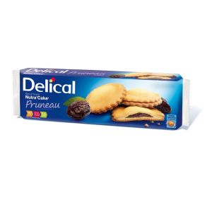 DELICAL Nutra'Cake Pruneau, Biscuit Fourré HC/HP Hypercalorique Hyperprotidique, Dénutrion - Bte/9