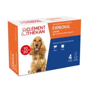 FIPROKIL M CHIEN 10 à 20kg Fipronil 134mg Pipettes 4x 1.34ml - Spot-On Antiparasitaires