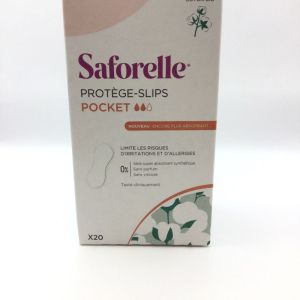 SAFORELLE  Protège-slips Pocket en coton Bio - Hygiène Féminine, Format de Poche - Bte/20 - 3700399102176