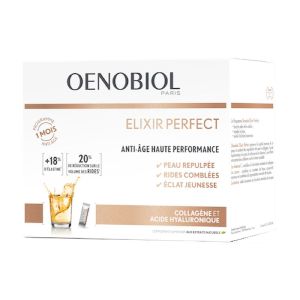 OENOBIOL Elixir Perfect 30 Sticks Anti-Age Haute Performance - Collagène, Acide Hyaluronique