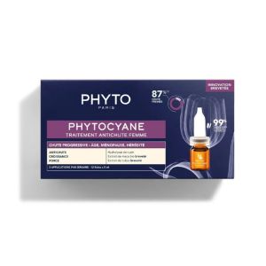 PHYTOCYANE FEMME Chute Progressive Fioles 12x 5ml - Traitement Antichute Cheveux