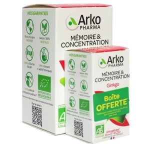 Arkogélules Ginkgo mémoire et concentration 150 gélules + 45 offertes