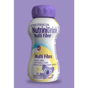 NUTRINIDRINK PACK 4 Multi Fibre Fraise Pour Nourrisson Dès 1 An - Aliment Diététique Nutritionnel Hyper Ene