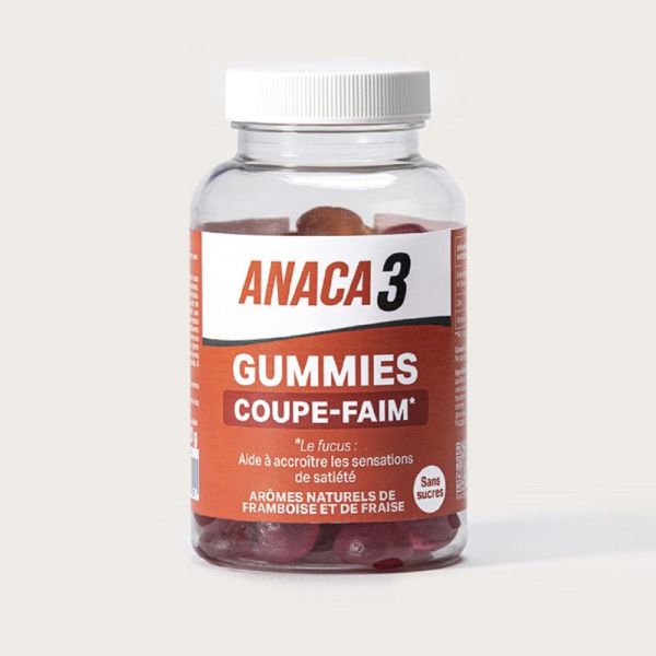 ANACA3 60 Gummies Coupe-Faim - Arôme Framboise et Fraise