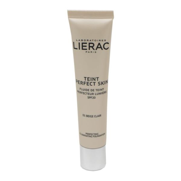 LIERAC Teint Perfect Skin 01 BEIGE CLAIR 30ml - Fluide de Teint Perfecteur Lumière SPF20