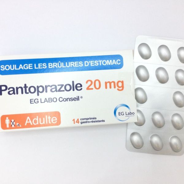 Pantoprazole 20 mg EG labo , Soulage les Brûlures d'Estomac , 14 comprimés gastro-résistants , 3400921797763