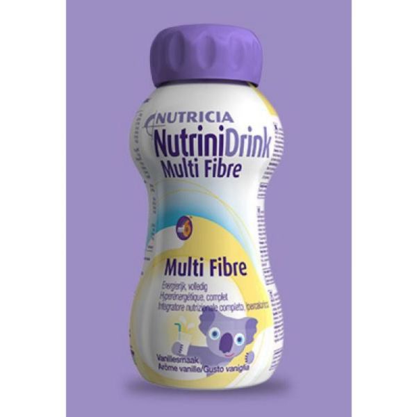 NUTRINIDRINK PACK 4 Multi Fibre Vanille Pour Nourrisson Dès 1 An - Aliment Diététique Nutritionnel Hyper En