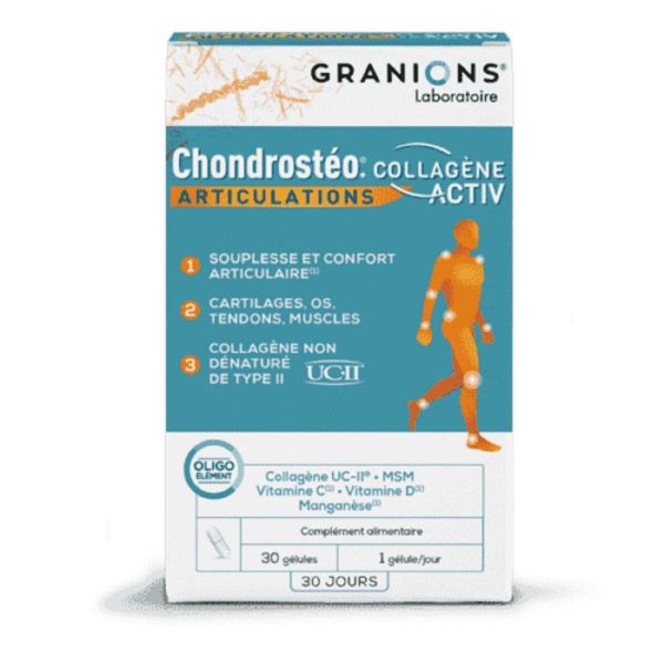 CHONDROSTEO+ Collagène Activ 30 Gélules - Articulations, Cartillages, Os, Tendons, Muscles