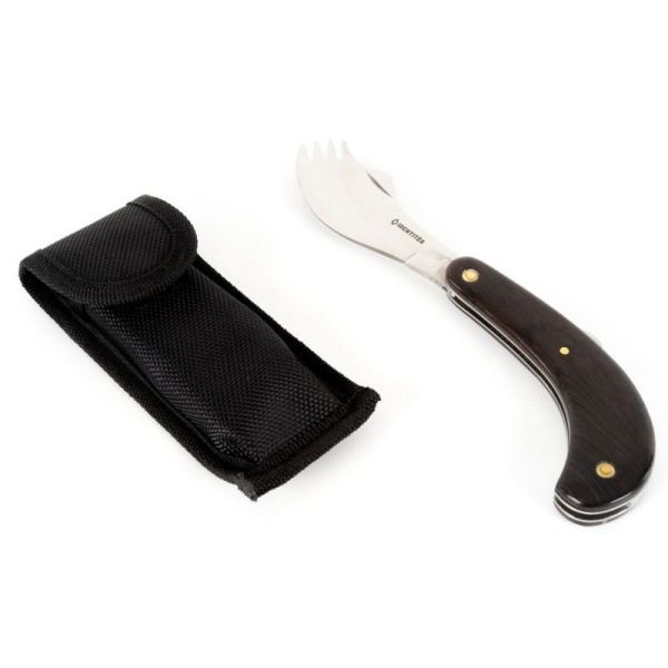 Couteau Fourchette Pliant 4 Dents avec Etui de Transport - O2361 - 1 Unité