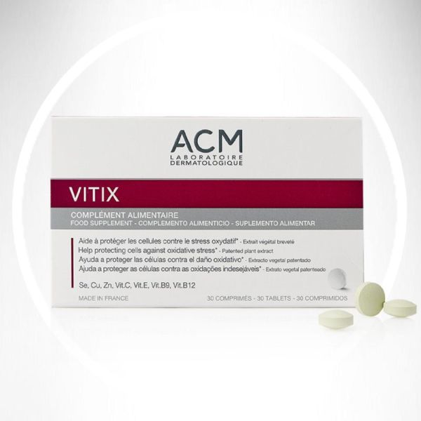 VITIX 30 Comprimés - Complément Alimentaire Stress Oxydatif, Dépigmentation, Vitiligo