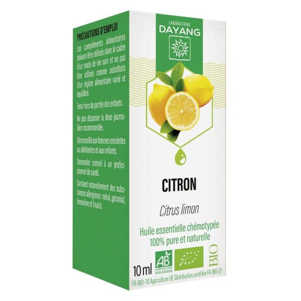 DAYANG BIO Huile Essentielle Chémotypée CITRON 10ml - Citrus Limon