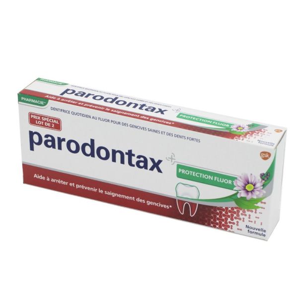 PARODONTAX Protection Fluor Lot de 2x 75ml - Dentifrice Saignement Occasionnel des Gencives - Dès 12 Ans