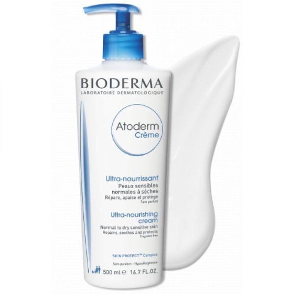 BIODERMA Atoderm Crème Ultra Nourrissante Hydratante 2x 500ml  - Peaux Sensibles Normales à Sèches