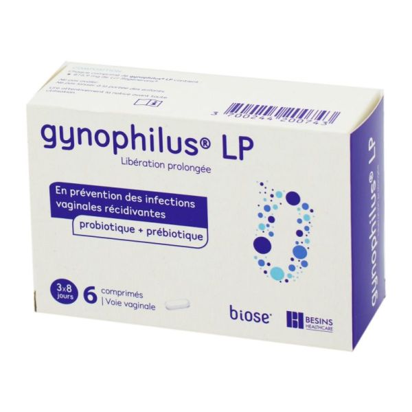 Gynophilus LP - 6 Comprimés Vaginaux à Libération Prolongée - Probiotique (Lactobacillus casei)