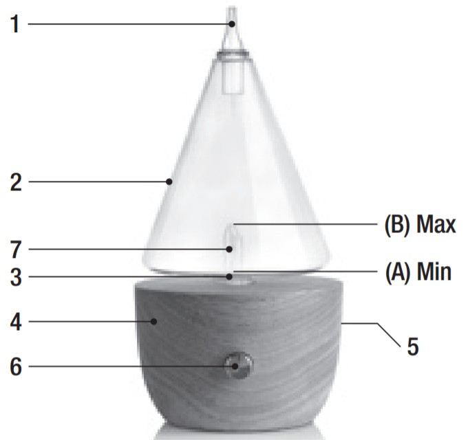 Diffuseur à Nébulisation en Bois Naturel I'CONIC