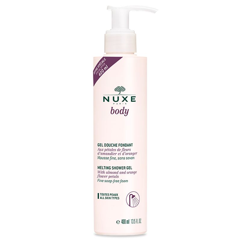 NUXE BODY Gel Douche Fondant 400 ml aux Pétales de Fleurs d' Amandier