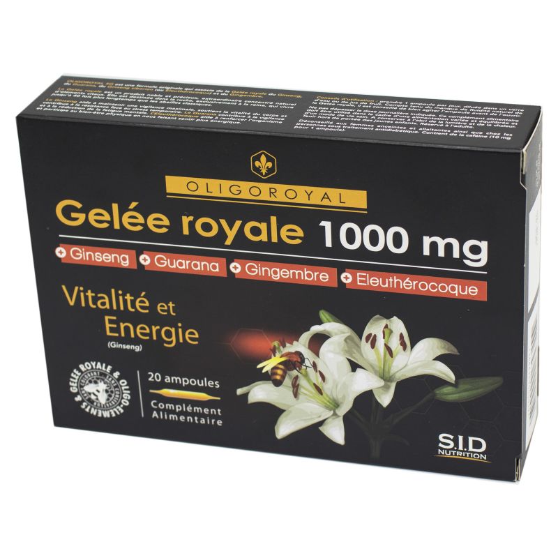 OLIGOROYAL Gelée Royale 1000 mg Vitalité et Energie Ginseng, Guarana