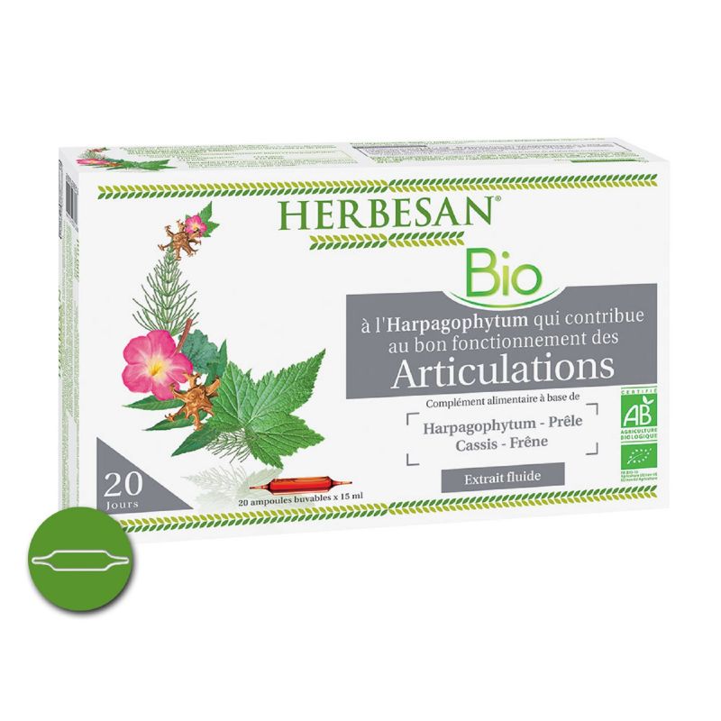 HERBESAN Bio Articulations 20 Ampoules Complément Alimentaire