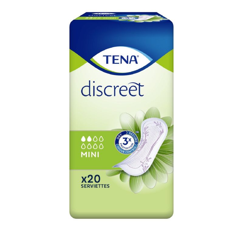 TENA DISCREET Mini Bte/20 Serviette pour Fuites Urinaires Légères 7322540852424