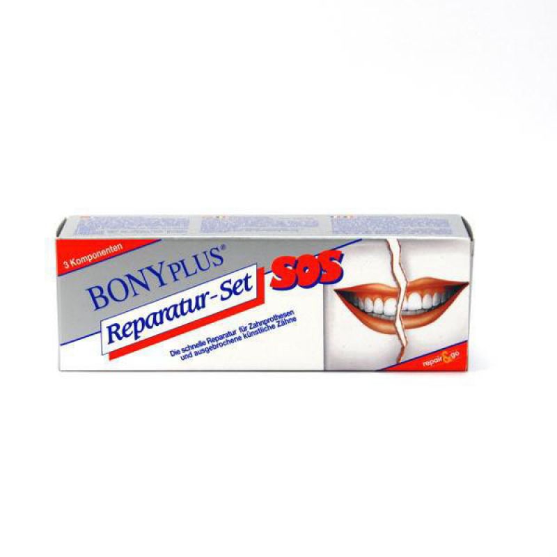 Colle Dentaire Pour Dentier BONYPLUS SOS REPARFIX Colle pour dentier Kit complet Pharmacie du Cen