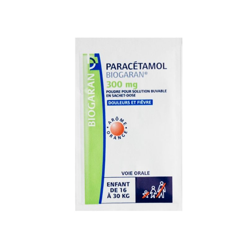 Paracétamol 300 mg Biogaran, poudre pour solution buvable 12 sachets