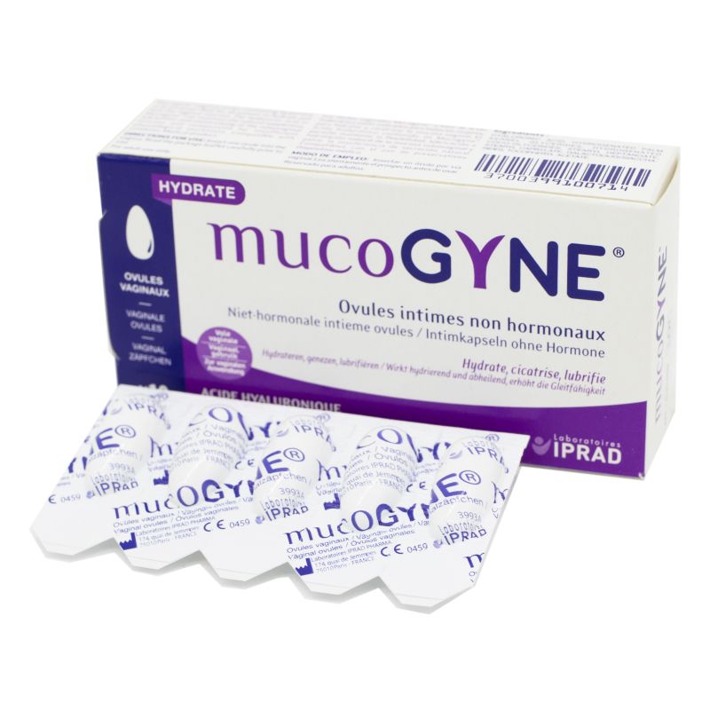 MUCOGYNE 10 Ovules Intimes Non Hormonaux Hydratant, Adjuvant de Cicatrisation 3700399100714