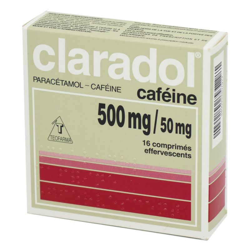 CLARADOL CAFEINE EFFERVESCENT 16 comprimés BAYER 3400933207977