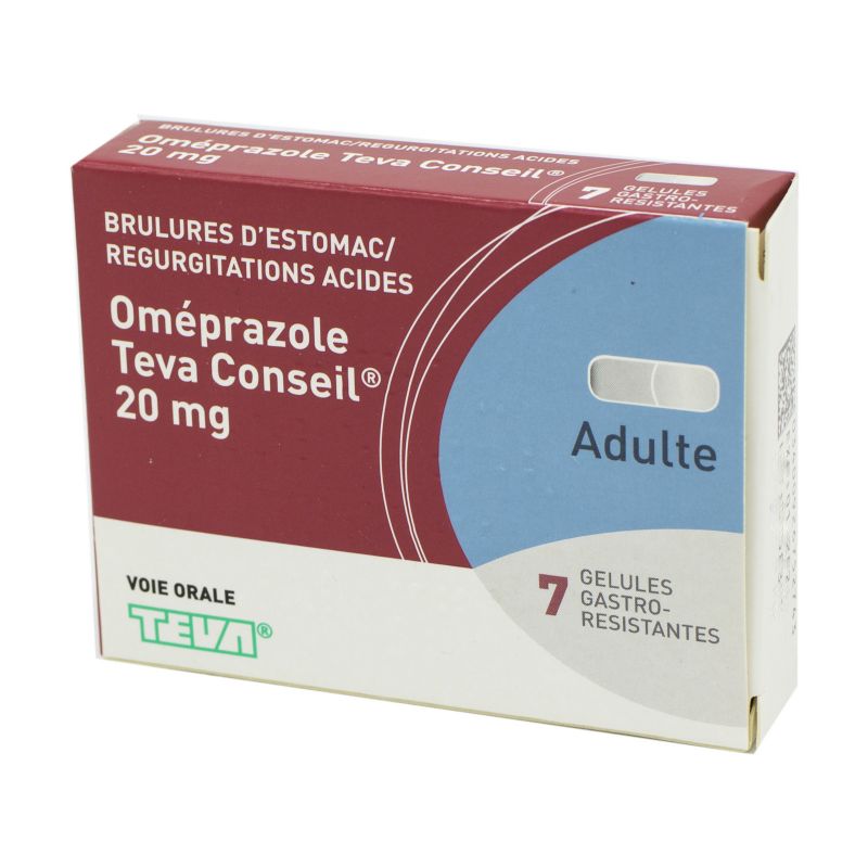 OMEPRAZOLE TEVA CONSEIL 20 mg, 7 gélules Pharmacie du Centre 80300 ALB