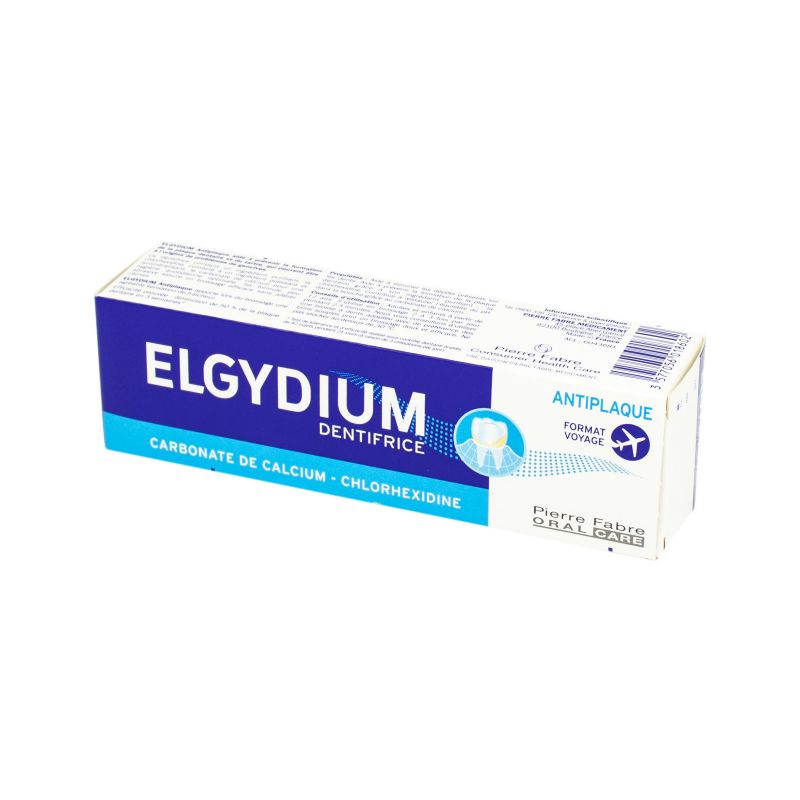 ELGYDIUM ANTI PLAQUE 50ml Dentifrice Format Voyage Carbonate de