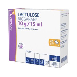 Lactulose Biogaran 10 g, solution buvable - 20 sachets 15 ml