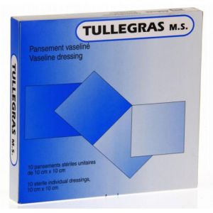 MYLAN TULLEGRAS MS 10 x 40 cm - Pansement Vaseline Stérile Unitaire pour le Recouvrement des Plaies