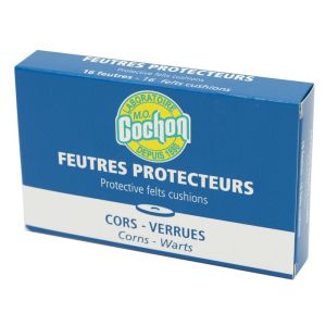 M.O COCHON Feutres Protecteurs Adhésifs Cors et Verrues - Evidé au Centre, Hypoallergénique - Bte/16