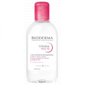 BIODERMA Créaline H2O TS 250ml - Solution Eau Micellaire Démaquillante - Peaux Sensibles Très sèches