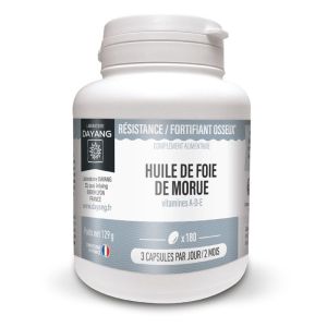 DAYANG HUILE DE FOIE DE MORUE 180 Capsules - Résistance et Fortifiant Osseux