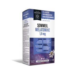 DAYANG SOMMEIL MELATONINE 1.9mg 30 Comprimés - Relaxation, Endormissement, Qualité de Sommeil