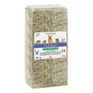 ACTIPLANT NAC Foin de Touraine 8kg Compressé - Spécial Rongeurs Tout Age