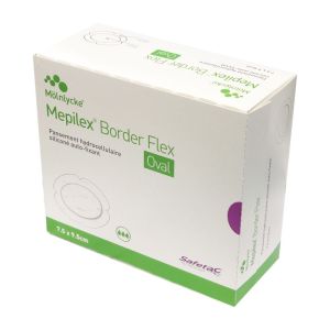 MEPILEX BORDER Flex Oval 7.5 x 9.5 cm - Pansement Hydrocellulaire Morpho Adaptable - Bte/16