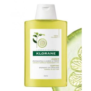 KLORANE CEDRAT 400ml - Shampooing à la Pulpe de Cédrat de Corse Cheveux Normaux Régraissant Vite