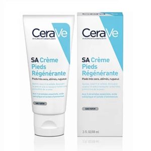 CERAVE SA Crème Pieds Régénérante 88ml - Pieds très Secs, Abîmées, Rugueux