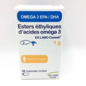 esters éthyliques d'acide omega 3 EG 1 g capsule molle