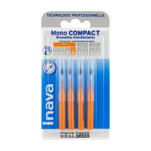 Brossettes MONO COMPACT Oranges 1.2mm ISO3 - Espaces Interdentaires Etroits - Bte/4