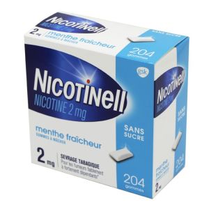 Nicotinell 2mg Menthe Fraîcheur sans sucre 204 gommes à mâcher