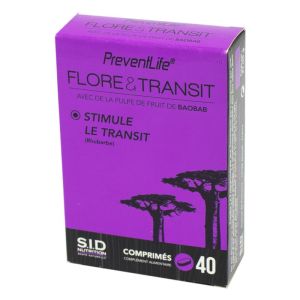PREVENTLIFE FLORE ET TRANSIT - Digestion - Complément Alimentaire Stimulant le Transit, Equilibrant