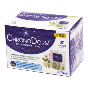 CHRONODORM Mélatonine 1mg Tisane 20 Sachets - Difficultés d' Endormissement, Sommeil